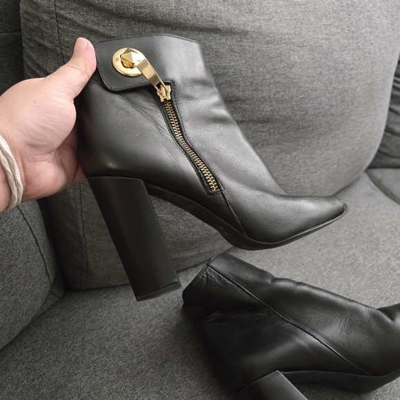 Kurt Geiger London Leather Heeled Peep toe Boots Size 38 #123 - Picture 6 of 10